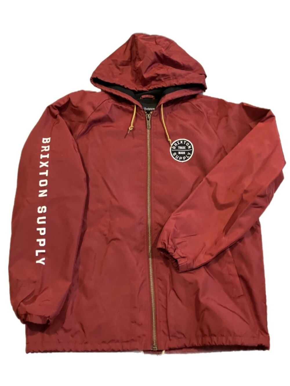 Brixton Supply Men's Burgundy Windbreaker Jacket
